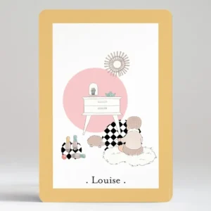Affiche Bebe joue*Faire-part Elégant Sale
