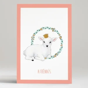 Affiche Doux agneau*Faire-part Elégant Sale