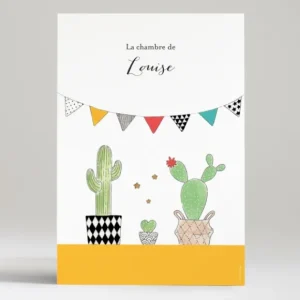 Affiche Famille cactus*Faire-part Elégant Online