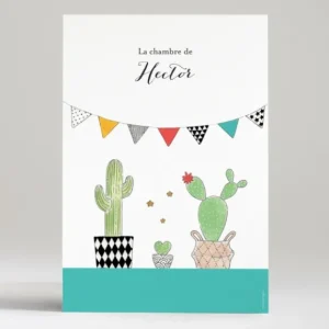 Affiche Famille cactus*Faire-part Elégant Online