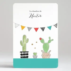 Affiche Famille cactus*Faire-part Elégant Online