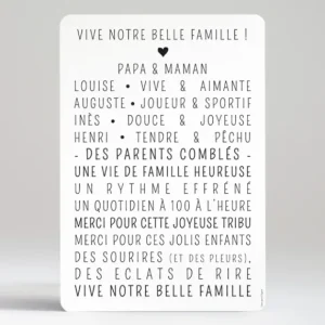 Affiche Votre belle famille*Faire-part Elégant Online