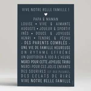 Affiche Votre belle famille*Faire-part Elégant Online