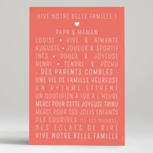 Affiche Votre belle famille*Faire-part Elégant Online