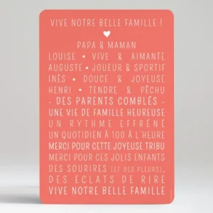 Affiche Votre belle famille*Faire-part Elégant Online