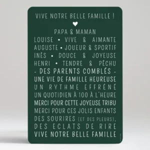 Affiche Votre belle famille*Faire-part Elégant Online