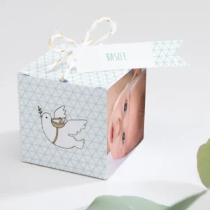 Boite dragees bapteme A dos de colombe*Faire-part Elégant Sale