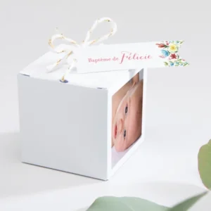 Boite dragees bapteme Bapteme fleuri*Faire-part Elégant Fashion