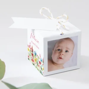 Boite dragees bapteme Bapteme fleuri*Faire-part Elégant Fashion