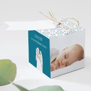Boite dragees bapteme Bel ange liberty etoiles*Faire-part Elégant Fashion