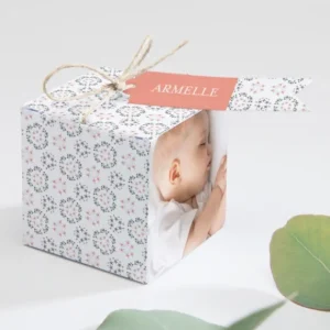 Boite dragees bapteme Bel ange liberty etoiles*Faire-part Elégant Fashion