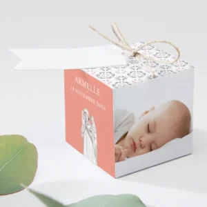 Boite dragees bapteme Bel ange liberty etoiles*Faire-part Elégant Fashion