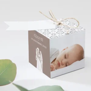Boite dragees bapteme Bel ange liberty etoiles*Faire-part Elégant Fashion