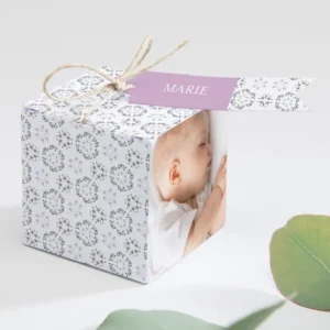 Boite dragees bapteme Bel ange liberty etoiles*Faire-part Elégant Fashion