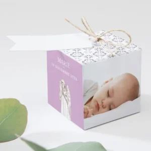 Boite dragees bapteme Bel ange liberty etoiles*Faire-part Elégant Fashion
