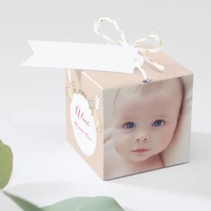 Boite dragees bapteme Chantons le nouveau baptise*Faire-part Elégant New