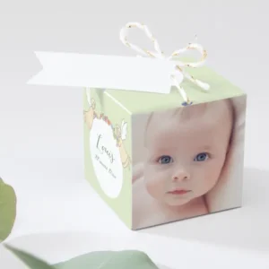 Boite dragees bapteme Chantons le nouveau baptise*Faire-part Elégant New