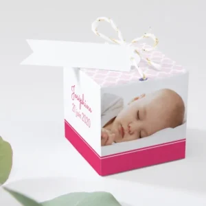 Boite dragees bapteme Cierge baptismal*Faire-part Elégant New