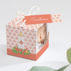 Boite dragees bapteme Cierge baptismal*Faire-part Elégant New