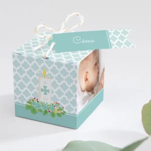 Boite dragees bapteme Cierge baptismal*Faire-part Elégant New