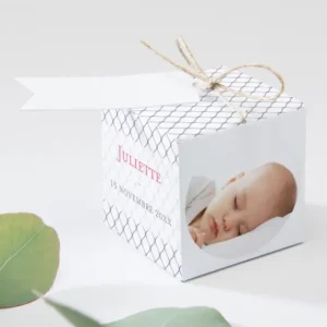 Boite dragees bapteme Colombe joyeuse*Faire-part Elégant Outlet