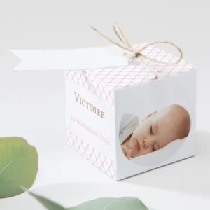 Boite dragees bapteme Colombe joyeuse*Faire-part Elégant Outlet