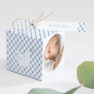 Boite dragees bapteme Colombe joyeuse*Faire-part Elégant Outlet