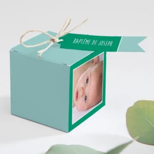 Boite dragees bapteme Couronne fleurie*Faire-part Elégant Discount