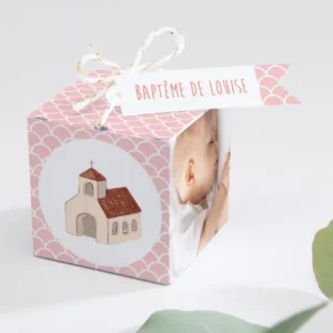 Boite dragees bapteme Entree dans l'eglise*Faire-part Elégant Hot