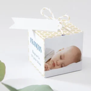 Boite dragees bapteme Nouveau baptise*Faire-part Elégant Best