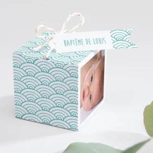 Boite dragees bapteme Pattern vagues*Faire-part Elégant Clearance