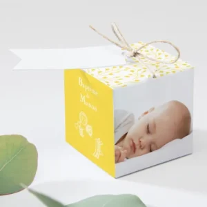 Boite dragees bapteme Petit ange feuillage*Faire-part Elégant Discount