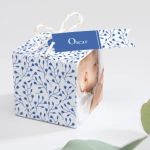 Boite dragees bapteme Petit ange feuillage*Faire-part Elégant Discount