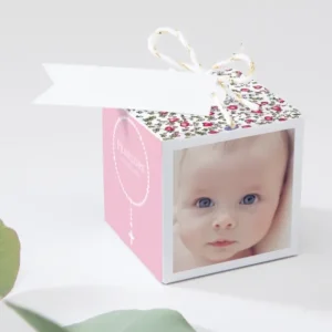Boite dragees bapteme Petit chapelet photo liberty*Faire-part Elégant Clearance