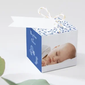 Boite dragees bapteme Petit ange feuillage*Faire-part Elégant Discount