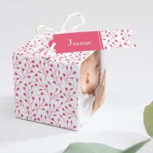 Boite dragees bapteme Petit ange feuillage*Faire-part Elégant Discount