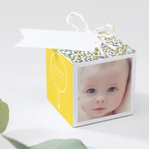 Boite dragees bapteme Petit chapelet photo liberty*Faire-part Elégant Clearance