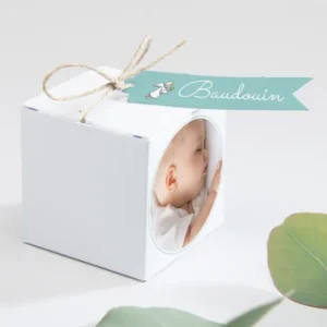 Boite dragees bapteme Ronde de petits anges*Faire-part Elégant Sale