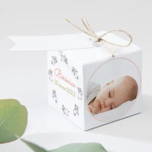 Boite dragees bapteme Ronde de petits anges*Faire-part Elégant Sale