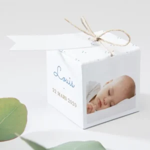Boite dragees bapteme Sur les genoux de Marie*Faire-part Elégant Outlet