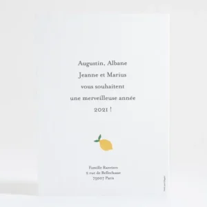 Carte de voeux Annee citronnee*Faire-part Elégant New