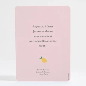 Carte de voeux Annee citronnee*Faire-part Elégant New