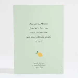 Carte de voeux Annee citronnee*Faire-part Elégant New