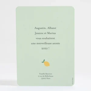 Carte de voeux Annee citronnee*Faire-part Elégant New