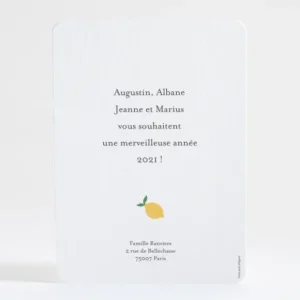 Carte de voeux Annee citronnee*Faire-part Elégant New