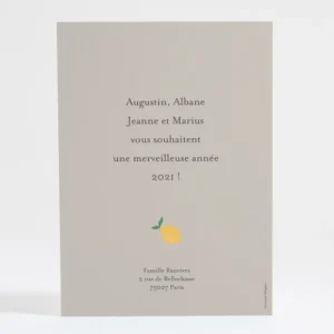 Carte de voeux Annee citronnee*Faire-part Elégant New