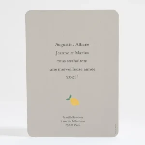 Carte de voeux Annee citronnee*Faire-part Elégant New