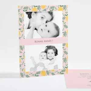 Carte de voeux Annee citronnee*Faire-part Elégant New