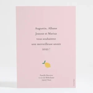 Carte de voeux Annee citronnee*Faire-part Elégant New