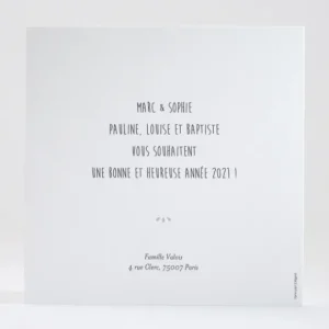 Carte de voeux Carre 4 photos*Faire-part Elégant Outlet